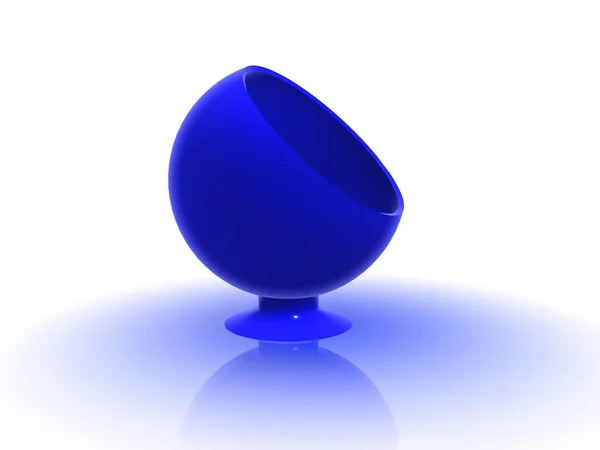 3D blå stol — Stockfoto