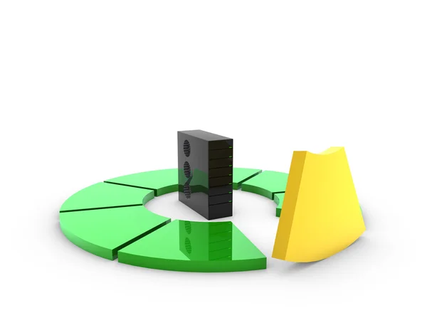 Server på cirkeldiagram — Stockfoto