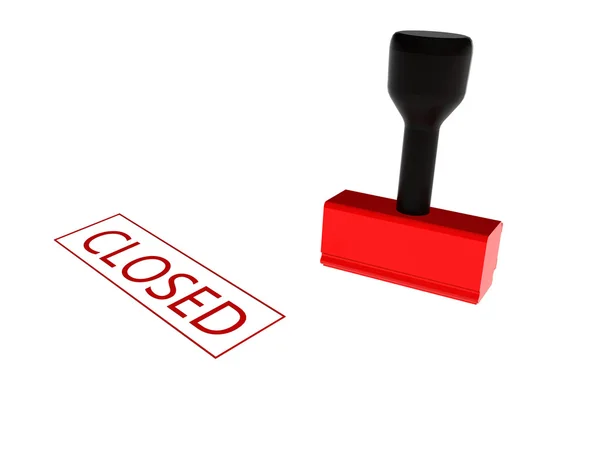 Carimbo com tinta vermelha fechada — Fotografia de Stock