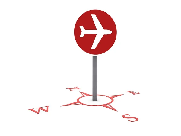 Airplane sign location — Stock Photo, Image