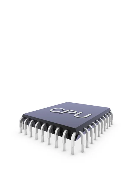 CPU elszigetelt fehér — Stock Fotó