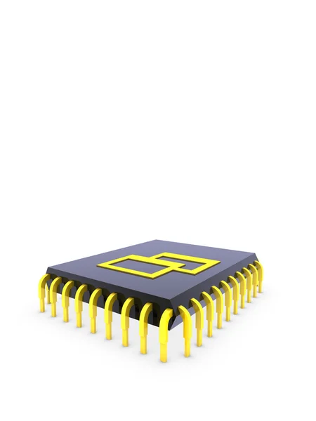 CPU isolada em branco — Fotografia de Stock