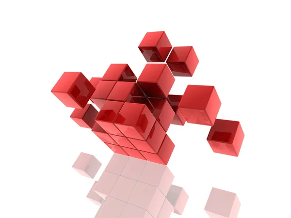 Cubos vermelhos 3d — Fotografia de Stock