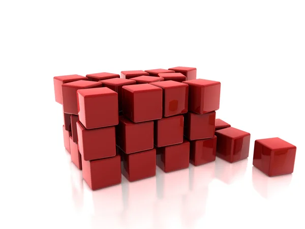 3d red cubes