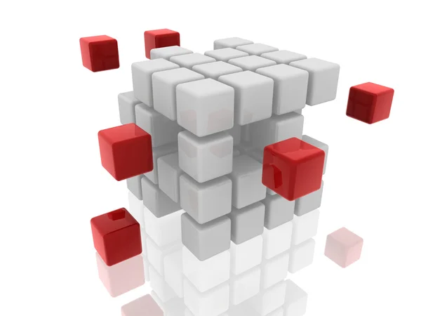 Cubes white and red — Stock Photo, Image