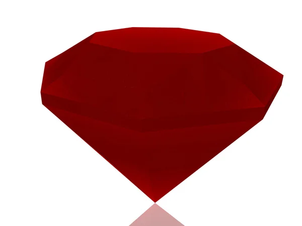 Roter Diamant isoliert auf Weiß — Stockfoto