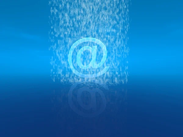 Su üzerinde e-posta simgesi — Stok fotoğraf