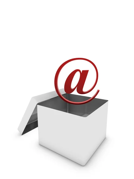 Assinatura de email na caixa — Fotografia de Stock