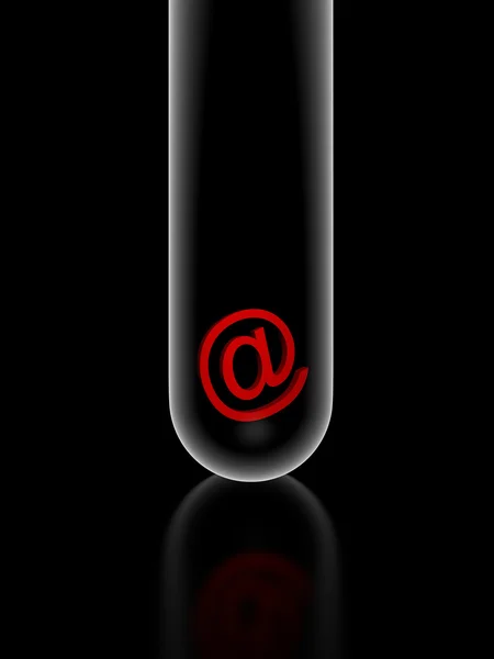 Email em tubo de vidro — Fotografia de Stock