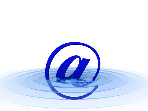 Email symbol in water — Stock Photo, Image