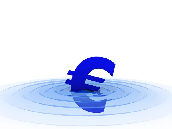 Euro symbol i vand - Stock-foto