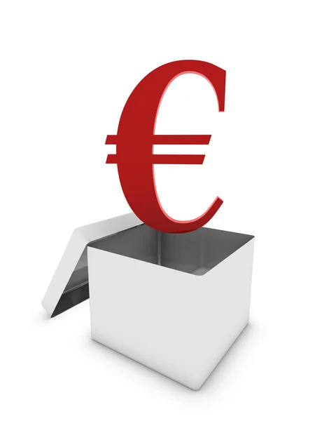 Euro v bílém poli — Stock fotografie