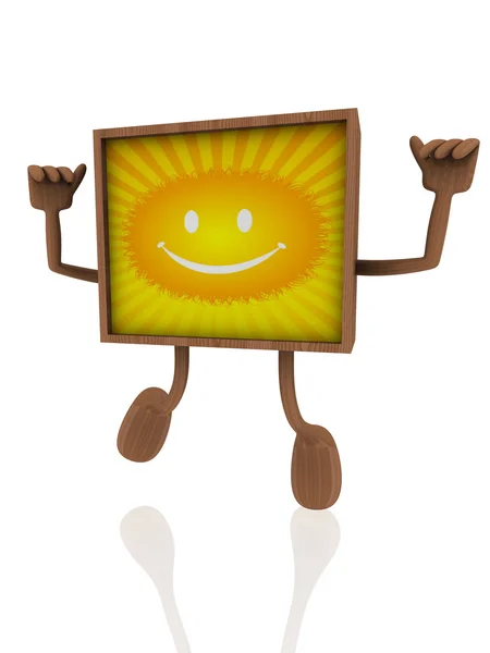 Smiley houten banner — Stockfoto