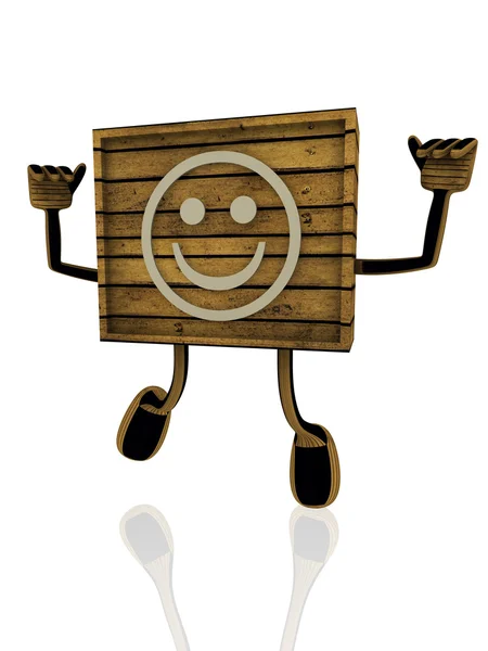 Smiley wooden banner — Stock Photo, Image