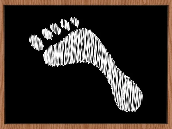 Footprint on blackboard — Stock Photo, Image