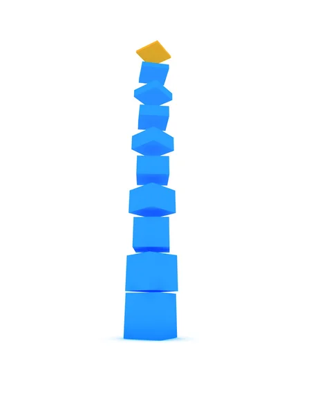Toren gemaakt van kubussen — Stockfoto