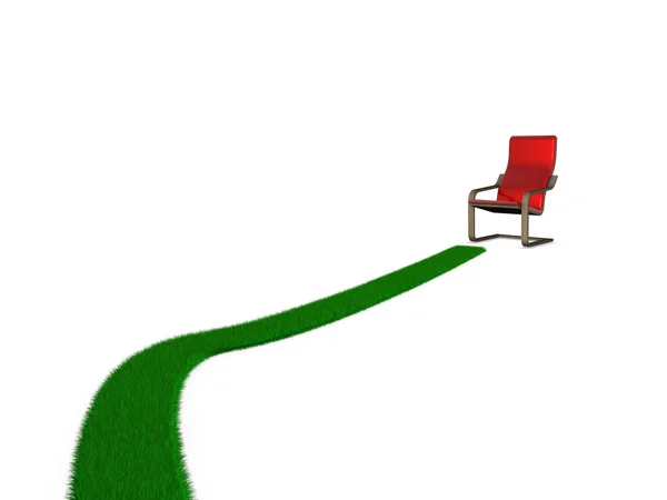 Strada di erba da sedia — Foto Stock