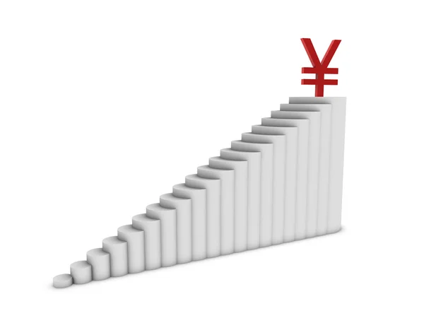 Gráfico de ienes — Fotografia de Stock