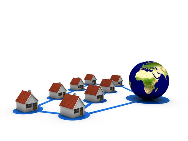Global network homes — Stock Photo, Image