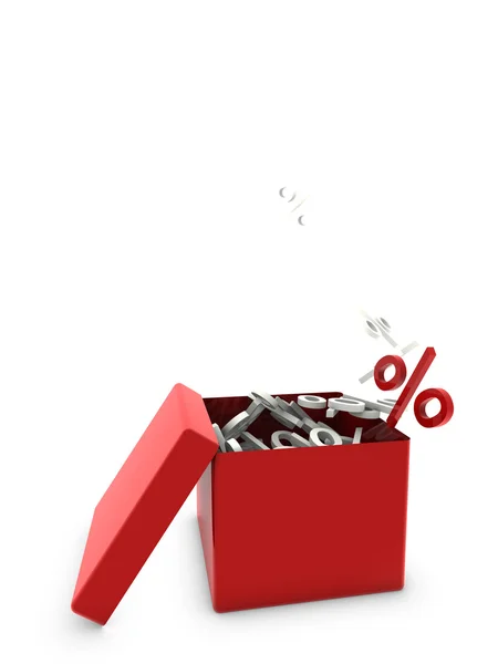 Percentage op doos — Stockfoto