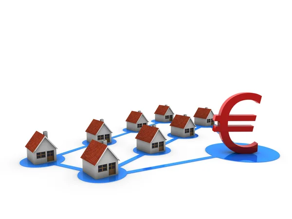 Casas por euro — Fotografia de Stock