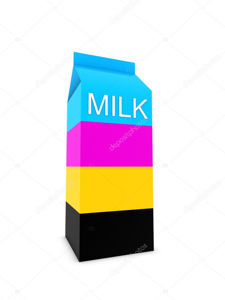 Milk box cmyk colors