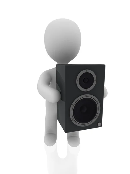 3D person bär högtalare — Stockfoto