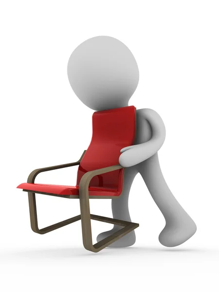 3d person carry chair — Stock Photo, Image