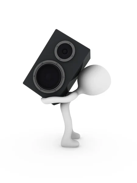 3D Person tragen Lautsprecher — Stockfoto