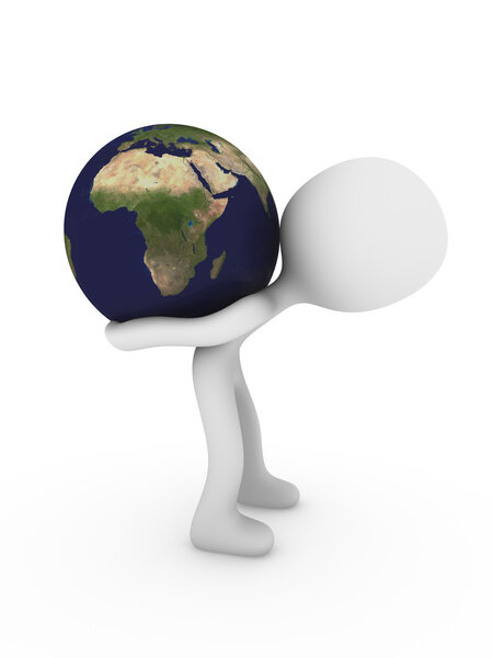 3d person carry world globe