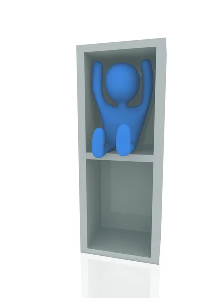 3D людина в коробці — стокове фото