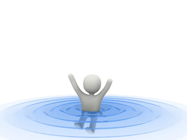 3d person in water — Stock Photo, Image