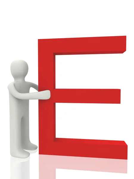 3d letter e — Stock Photo, Image