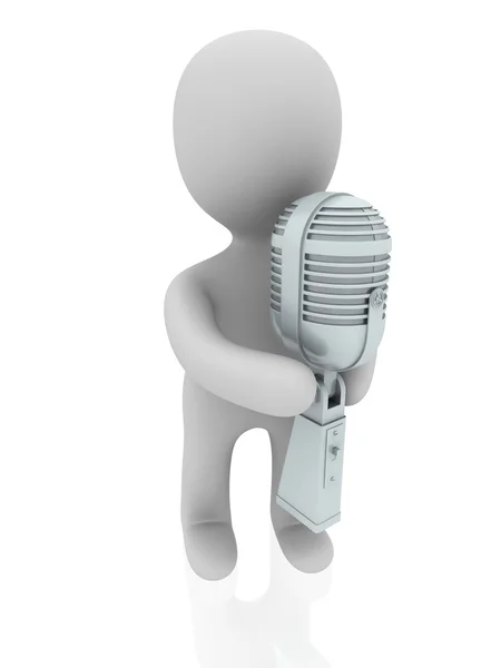 3d person with microphone — Stock Photo, Image
