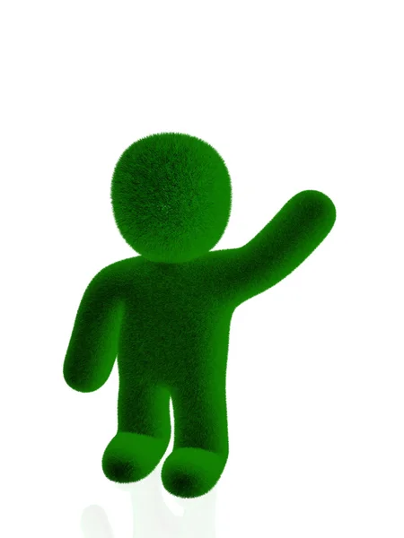 3d person made of grass — Stock Photo, Image