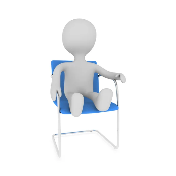Sandalye üzerinde 3D kişi — Stok fotoğraf