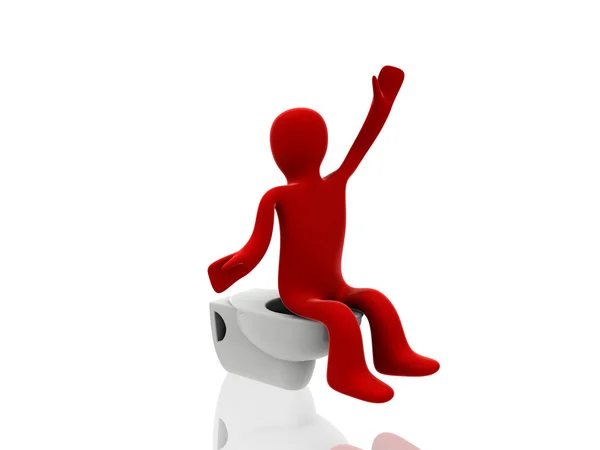 3D-persoon op wc — Stockfoto