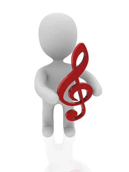 3d figure with musical note — Stock Photo, Image
