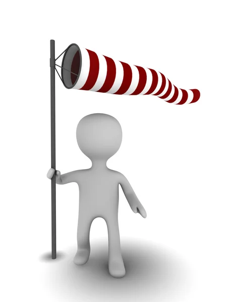3d person with windsock — Stock Photo, Image