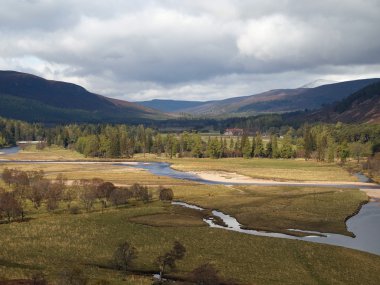 River Dee area, west of Braemar, Scotland. clipart