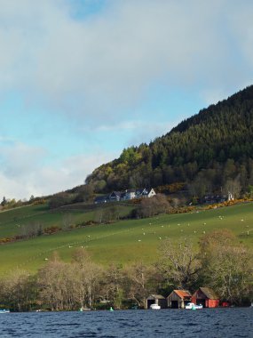 Creag Nay and Drumnadrochit harbour, Scotland in may. clipart