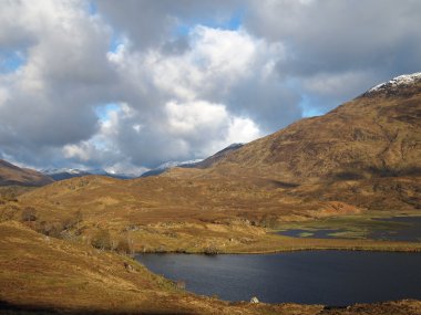 View of Loch Affric with Glen Affric in the background clipart
