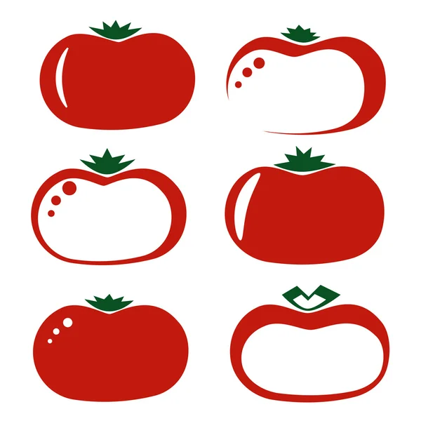 Tomater på en vit bakgrund. — Stock vektor