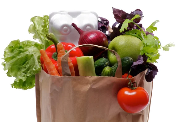 Comer sano en la bolsa de compras — Foto de Stock
