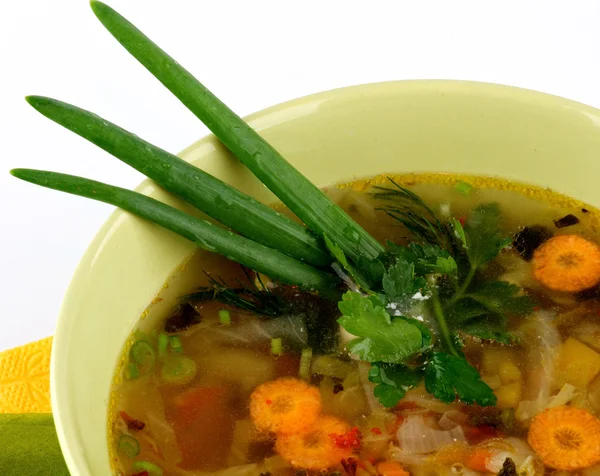 国家蔬菜汤和生菜 — 图库照片