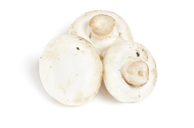 üç büyük mükemmel beyaz champignon mantar