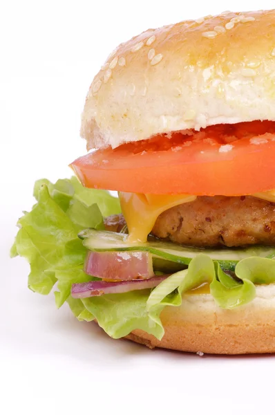Smakelijke hamburger uitknippad — Stockfoto