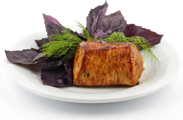Baharatlı kızarmış domuz eti bonfile — Stok fotoğraf