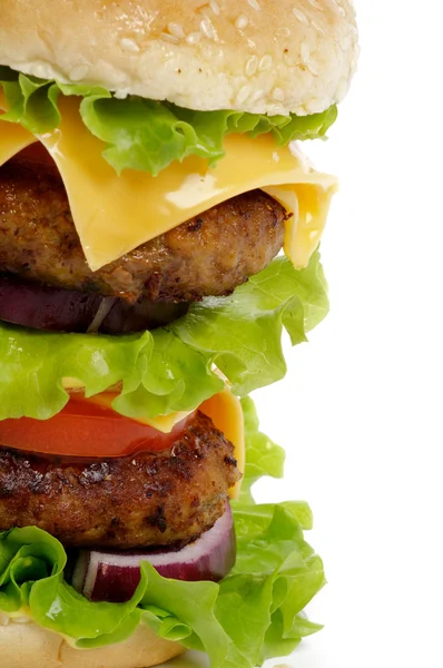 Smakelijke dubbele cheeseburger — Stockfoto