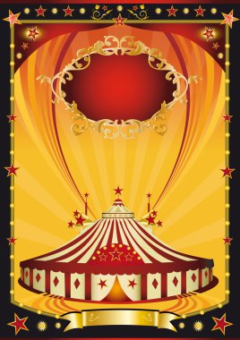 Nice orange and black circus poster clipart